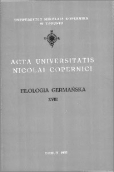 Acta Universitatis Nicolai Copernici. Nauki Humanistyczno-Społeczne. Filologia Germańska, z. 18 (262), 1993