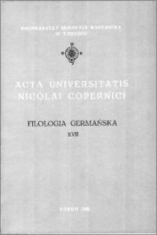 Acta Universitatis Nicolai Copernici. Nauki Humanistyczno-Społeczne. Filologia Germańska, z. 17 (248), 1992
