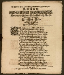 Des Weyland Wohl-Ehrenvesten, Nahmhafften und Wohweisen Herrn [...] Edward Roggens, Wohlverdienten Schöppen-Meisters Altstädtischer Gerichte, Als seines [...] Herrn Grosz-Vaters Anno 1706. den 30. Mertz Volckreiches Leich-Begängnüsz, beehrte schuldigst Johann Friedrich Serner