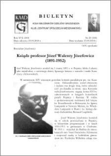Biuletyn Koła Miłośników Dziejów Grudziądza 2018, Rok XVI nr 20(558) : Ksiądz profesor Józef Walenty Józefowicz (1891-1952)