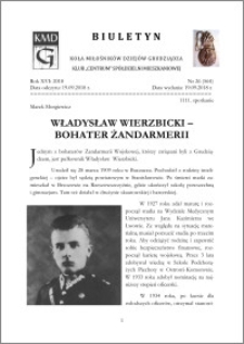 Biuletyn Koła Miłośników Dziejów Grudziądza 2018, Rok XVI nr 26(564) : Władysław Wierzbicki - bohater Żandarmerii