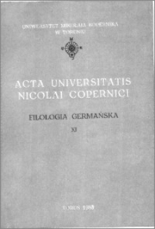 Acta Universitatis Nicolai Copernici. Nauki Humanistyczno-Społeczne. Filologia Germańska, z. 11 (179), 1988
