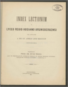 Index Lectionum in Lyceo Regio Hosiano Brunsbergensi per aestatem a die XV. Aprilis anni MDCCCIV