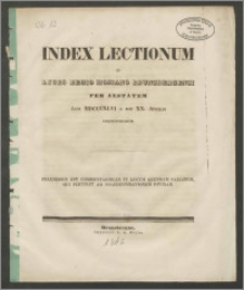 Index Lectionum in Lyceo Regio Hosiano Brunsbergensi per aestatem anni MDCCXLVI a die XX Aprilis