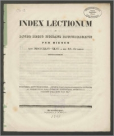 Index Lectionum in Lyceo Regio Hosiano Brunsbergensi per hiemem anni MDCCXLVI - XLVII a die XV Octobris