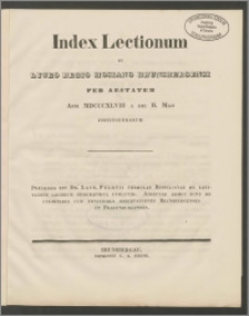 Index Lectionum in Lyceo Regio Hosiano Brunsbergensi per aestatem anni MDCCXLVIII a die II Maji