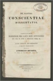 De natura conscientiae dissertatio