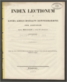 Index Lectionum in Lyceo Regio Hosiano Brunsbergensi per aestatem anni MDCCLIII a die IV Aprilis