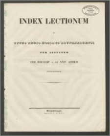 Index Lectionum in Lyceo Regio Hosiano Brunsbergensi per aestatem anni MDCCLIV a die XXIV Aprilis