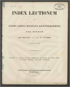 Index Lectionum in Lyceo Regio Hosiano Brunsbergensi per hiemem anni MDCCLIV-V a die XV Octobris