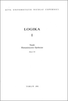 Acta Universitatis Nicolai Copernici. Nauki Humanistyczno-Społeczne. Logika, z. 1 (224), 1991
