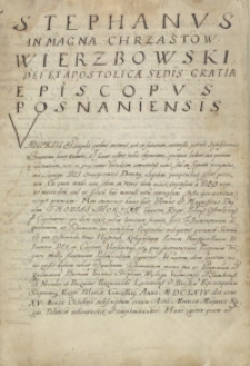 Stefan Wierzbowski, biskup poznański potwierdza zapis testamentowy Tobiasza Morsztyna z Raciborska, łowczego koronnego. W testamencie z dn. 15.X.1664 r. zapisuje 30.000 złp na budowę szpitala przy kościele Bonifratrów w Warszawie