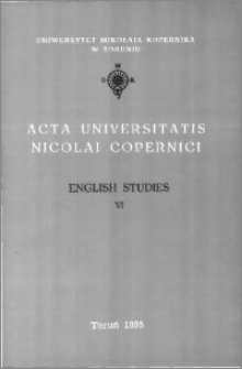 Acta Universitatis Nicolai Copernici. Humanities and Social Sciences. English Studies, z. 6 (301), 1995