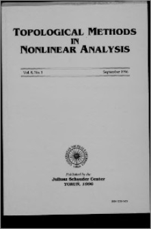 Topological Methods in Nonlinear Analysis, Vol. 8 no 1, (1996)