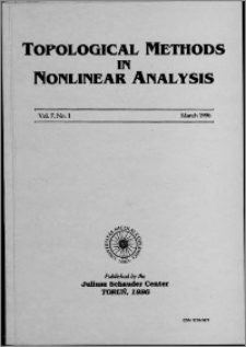 Topological Methods in Nonlinear Analysis, Vol. 7 no 1, (1996)