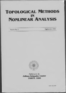 Topological Methods in Nonlinear Analysis, Vol. 6 no 1, (1995)