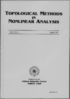 Topological Methods in Nonlinear Analysis, Vol. 5 no 1, (1995)