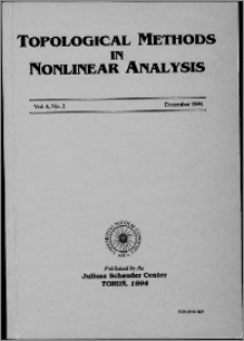 Topological Methods in Nonlinear Analysis, Vol. 4 no 2, (1994)