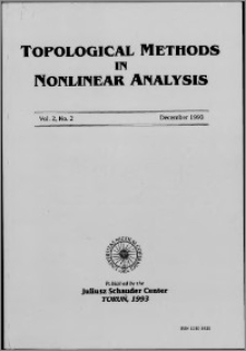 Topological Methods in Nonlinear Analysis, Vol. 2 no 2, (1993)