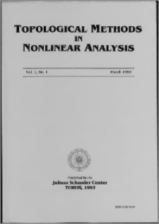 Topological Methods in Nonlinear Analysis, Vol. 1 no 1, (1993)