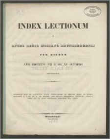 Index Lectionum in Lyceo Regio Hosiano Brunsbergensi per hiemem anni 1856-7 a die XV Octobris