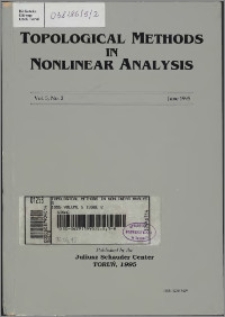 Topological Methods in Nonlinear Analysis, Vol. 5 no 2, (1995)