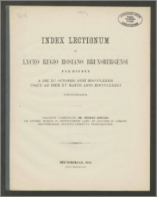 Index Lectionum in Lyceo Regio Hosiano Brunsbergensi per hiemem a die XV Octobris anni MDCCCXXXII usque ad diem XV Martii anni MDCCCXXXIII