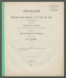 Programm der Realschule erster Ordnung zu St. Petri und Pauli in Danzig, womit zu der Donnerstag, den 2. April 1868