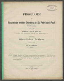 Programm der Realschule erster Ordnung zu St. Petri und Pauli in Danzig, womit zu der Mittwoch, den 29. März 1871