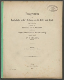 Programm der Realschule erster Ordnung zu St. Petri und Pauli in Danzig, womit zu der Mittwoch, den 21. März 1877