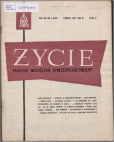 Życie : katolicki miesięcznik społeczno-kulturalny 1959, R. 13 nr 2 (563)
