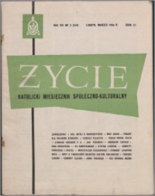 Życie : katolicki miesięcznik społeczno-kulturalny 1959, R. 13 nr 3 (564)