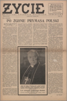 Życie : katolicki tygodnik religijno-społeczny 1948, R. 2 nr 39 (72)