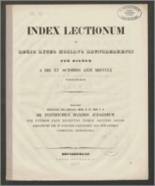 Index Lectionum in Regio Lyceo Hosiano Brunsbergensi per hiemem a die XV Octobris anni 1860