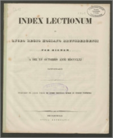 Index Lectionum in Lyceo Regio Hosiano Brunsbergensi per hiemem a die XV Octobris anni 1861