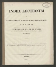 Index Lectionum in Lyceo Regio Hosiano Brunsbergensi per hiemem anni 1863-4 a die XV Octobris
