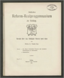 Städtisches Reform-Realprogymnasium zu Goldap. Bericht über das Schuljahr Ostern 1905/1906