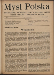 Myśl Polska : dwutygodnik poświęcony życiu i kulturze narodu 1941 nr 9