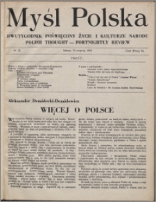 Myśl Polska : dwutygodnik poświęcony życiu i kulturze narodu 1942 nr 30