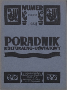 Poradnik Kulturalno-Oświatowy : wydawnictwo Światowego Komitetu YMCA, Sekcja Polska w W. Brytanii 1953, R. 14 nr 151-152
