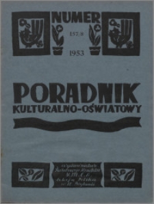 Poradnik Kulturalno-Oświatowy : wydawnictwo Światowego Komitetu YMCA, Sekcja Polska w W. Brytanii 1953, R. 14 nr 157-158