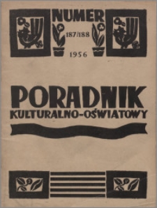 Poradnik Kulturalno-Oświatowy : wydawnictwo Światowego Komitetu YMCA, Sekcja Polska w W. Brytanii 1956, R. 16 nr 187-188