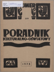 Poradnik Kulturalno-Oświatowy / Polska YMCA w Europie Zachodniej 1958, R. 18 nr 209