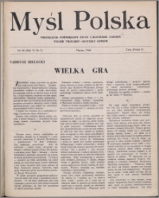Myśl Polska : dwutygodnik poświęcony życiu i kulturze narodu 1946, R. 6 nr 1 (96)
