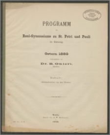 Programm des Real-Gymnasiums zu St. Petri und Pauli in Danzig