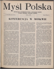 Myśl Polska : miesięcznik poświęcony życiu i kulturze narodu 1947, R. 7 nr 3 (108)