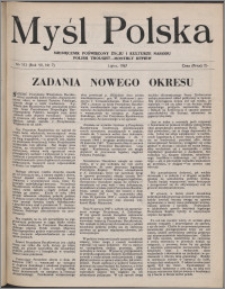 Myśl Polska : miesięcznik poświęcony życiu i kulturze narodu 1947, R. 7 nr 7 (112)