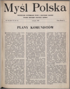 Myśl Polska : miesięcznik poświęcony życiu i kulturze narodu 1947, R. 7 nr 11 (116)