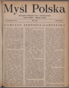 Myśl Polska : miesięcznik poświęcony życiu i kulturze narodu 1949, R. 9 nr 5 (134)