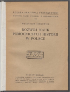 Rozwój nauk pomocniczych historii w Polsce